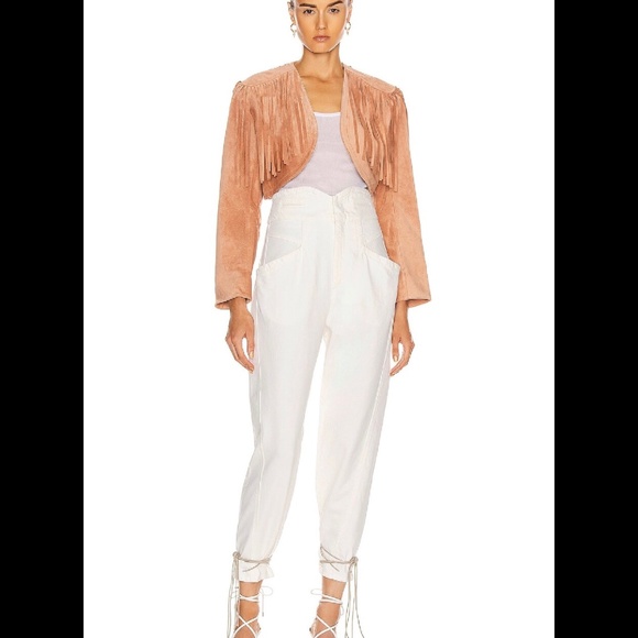 ISABEL MARANT NUBAIA  JEANS - WHITE, SIZE 36 - Picture 4 of 8